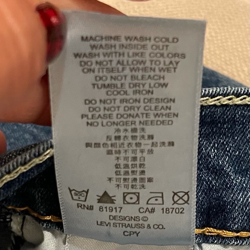 Levis 511 Medium Wash 511 Straight Teens Denim Blue Jeans 18 Regular Size 29x29 - Picture 6 of 12